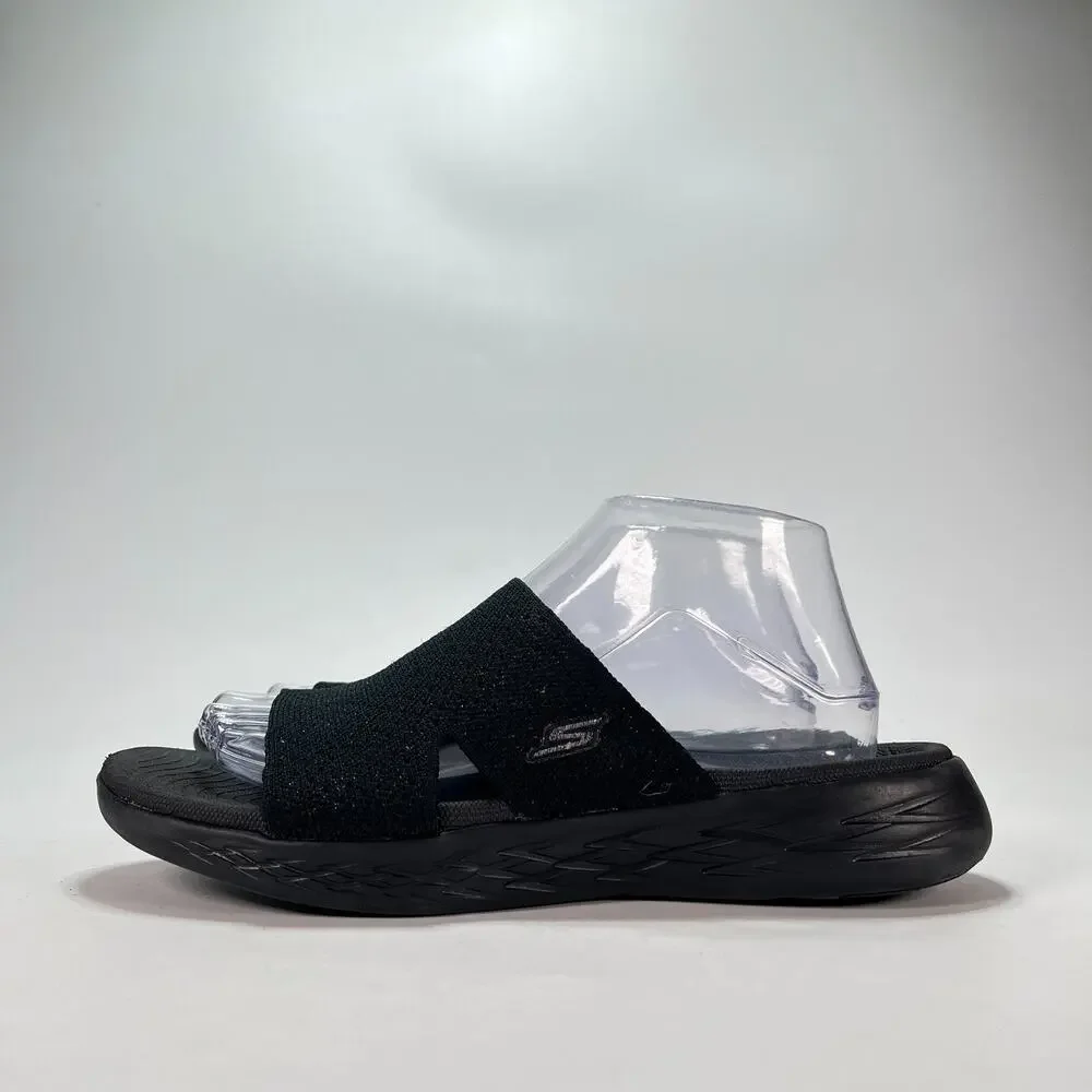 Skechers On-The-Go 600 Black Walking Slip On Sandals 140169 Women’s Size 9